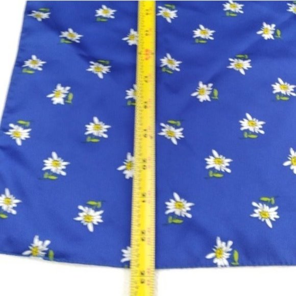 Blue with daisies print by Watersilk made in Italy scarf 22.5" - Picture 3 of 6
